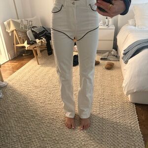 Elegant White Straight Leg Women's Jeans